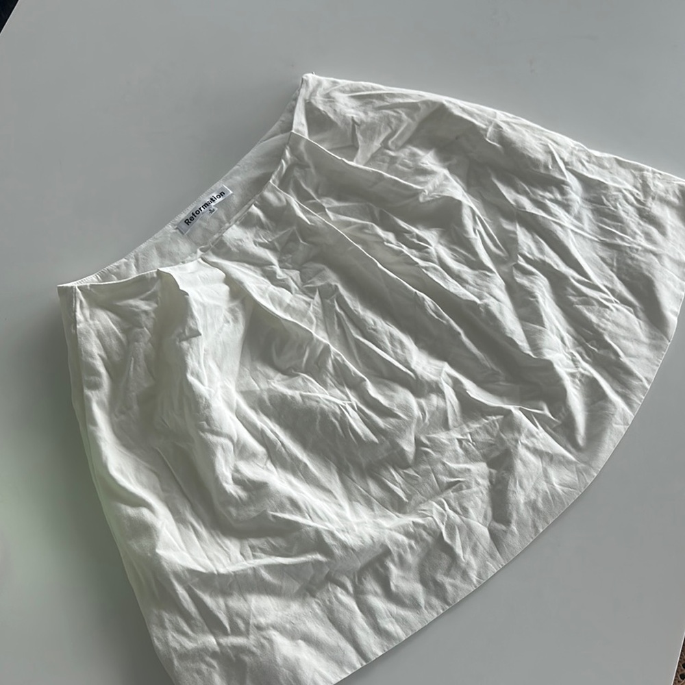 Reformation White Mini Skirt